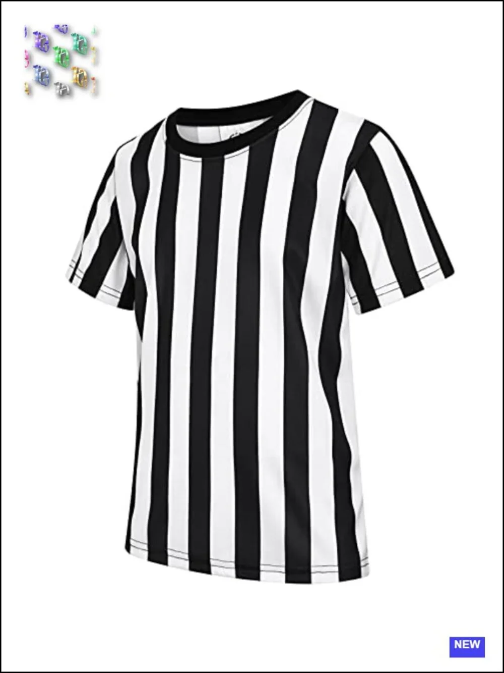 Kid's Referee Shirt Black & White Stripe Polyester Umpire Jersey Pullover